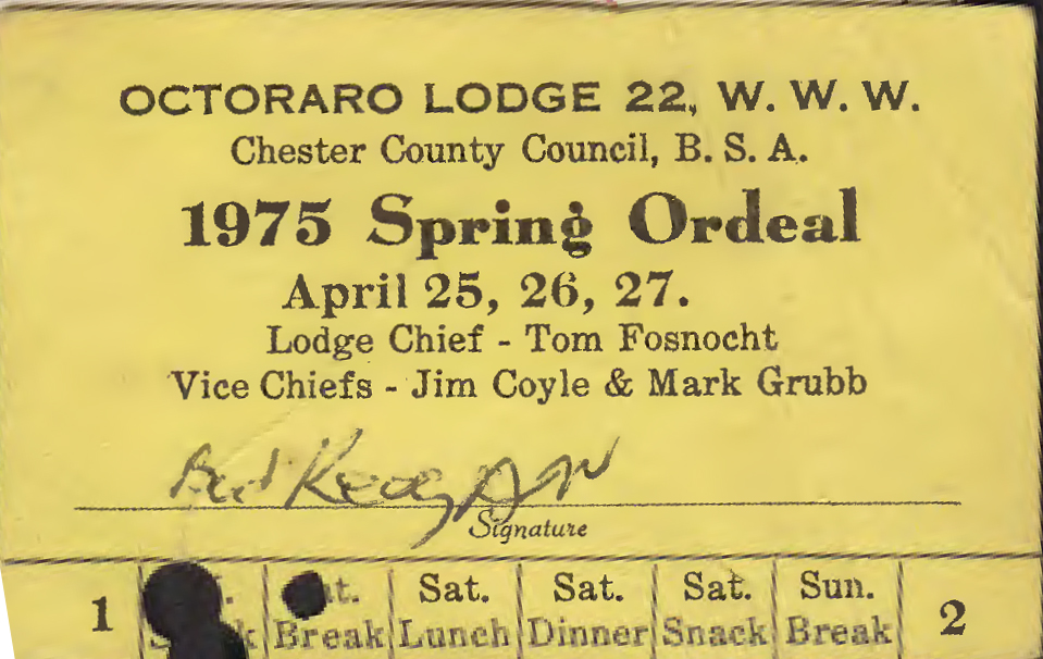 1975 Spring Ordeal Card
